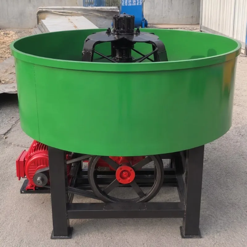 Portable Pan Mortar Mixer Vertical Flat Mouth Stainless Steel Diesel Concrete Mixer