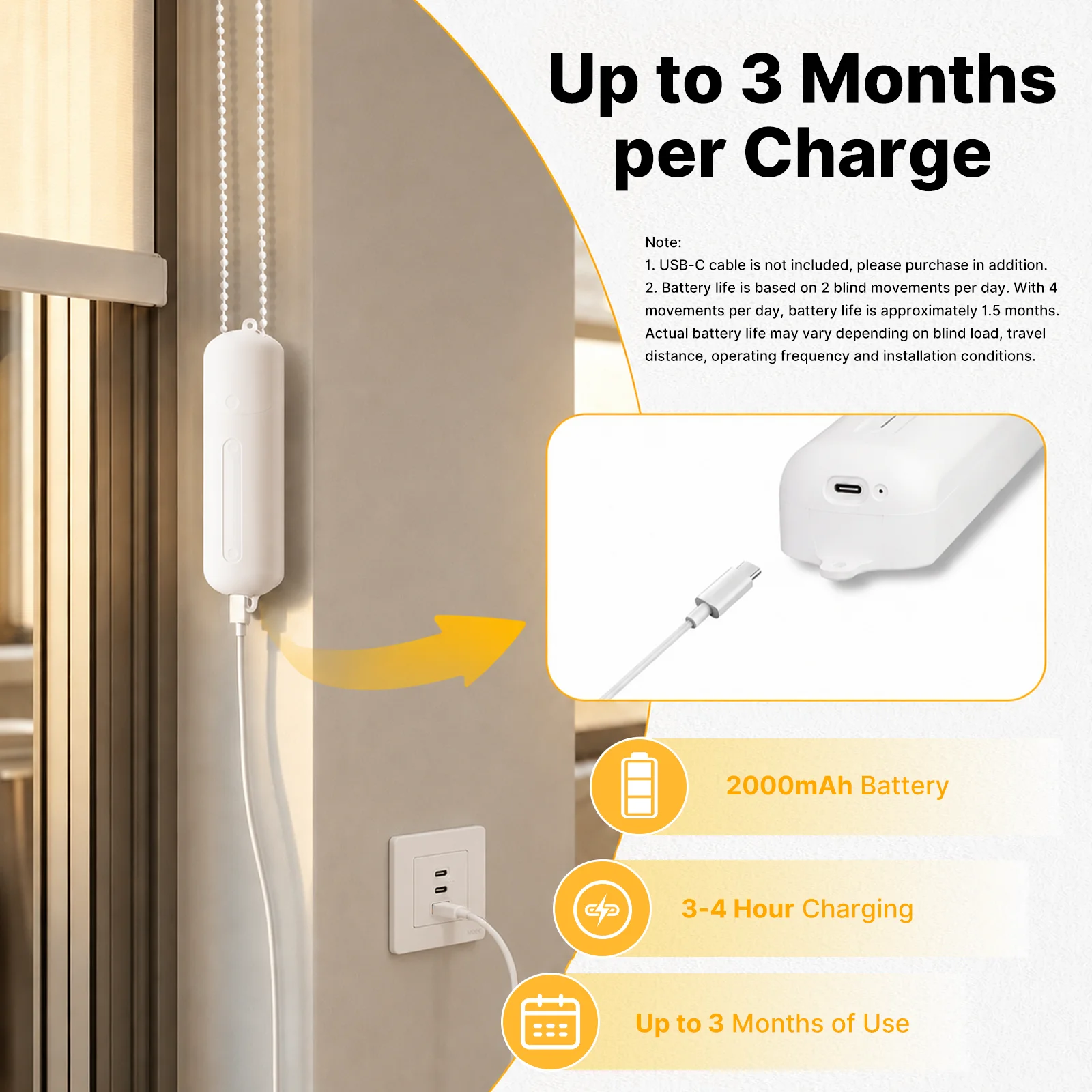 MOES Tuya ZigBee Rollladenmotor mit Touch-Steuerung, Elektrischer Vorhangmotor, Wiederaufladbar, Kugelkette, Alexa und Google Hub erforderlich – Detail 11