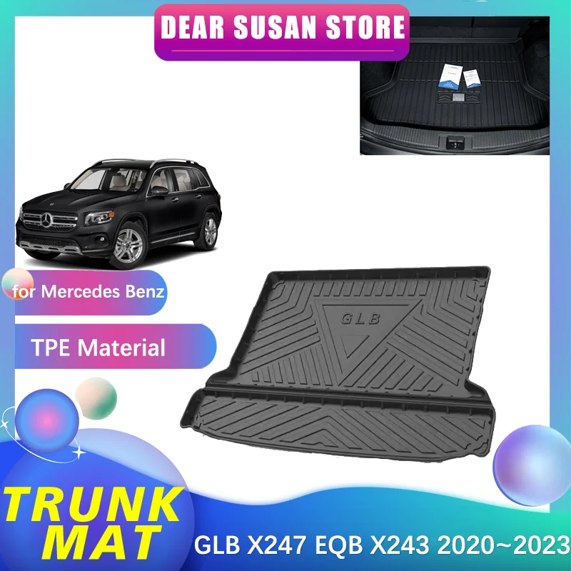 

Car Rear Trunk Mat for Mercedes Benz GLB X247 EQB X243 250 180 200 300 350 2020~2024 Waterproof Floor Pad Space Rug Accessories