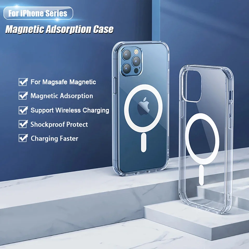 Drahtlose magnetische Abdeckung für Apple Magsafe Hülle iPhone 11 12 13 15 16 Plus 14 Pro Max 13 Mini klare Acrylhüllen – Detail 3