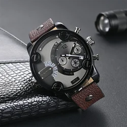 Men's Wrist Watch, Classic Casual Large Dial Men's Belt Quartz Wrist Watch