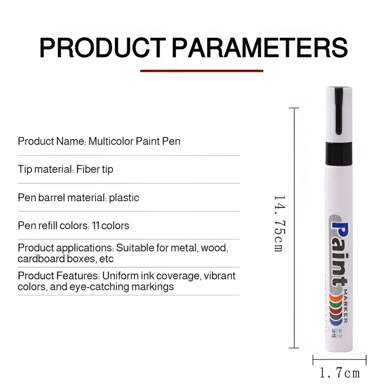 Waterproof Oil-Based Paint Pen Quick-Dry White Tire Marker Pen For Car Repair Touch-Up Marking Multi-Surface - view 6