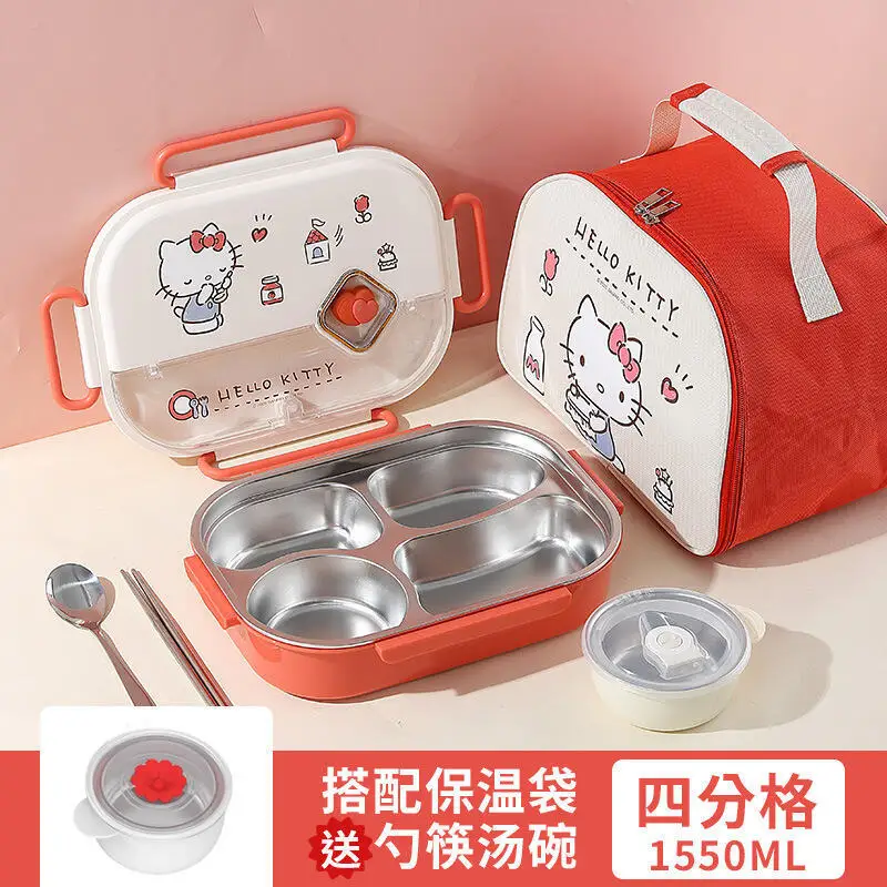 سانريو سينامورول هالو كيتي ماي ميلودي حاوية تخزين المواد الغذائية صندوق الغداء ضرب المنتج الجديد الكرتون سعة كبيرة لطيف