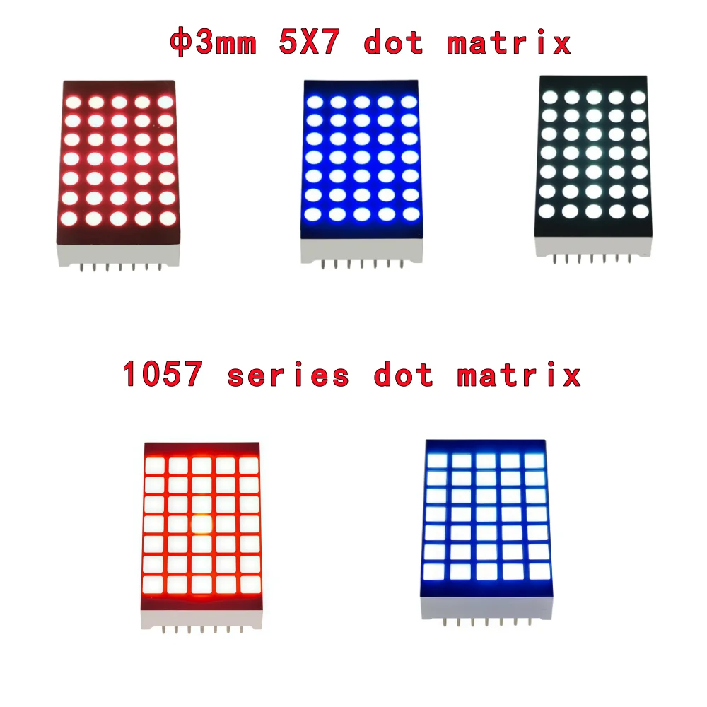 10Pcs ф3MM 5*7 Dot Bright Red Light Digital Dot Matrix Module KYX-1057AS/KYX-1057BS 22.8*39mm LED Digitron Common Cathode Anode