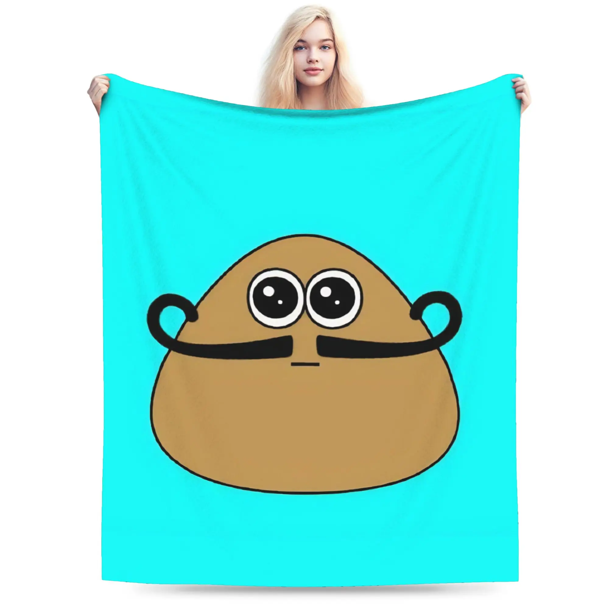 My Pet Alien Pou Throw Blanket for Couch  Soft Fuzzy Plush Blanket 50x60 Inch Multiple Sizes Bedspreads for All Seasons