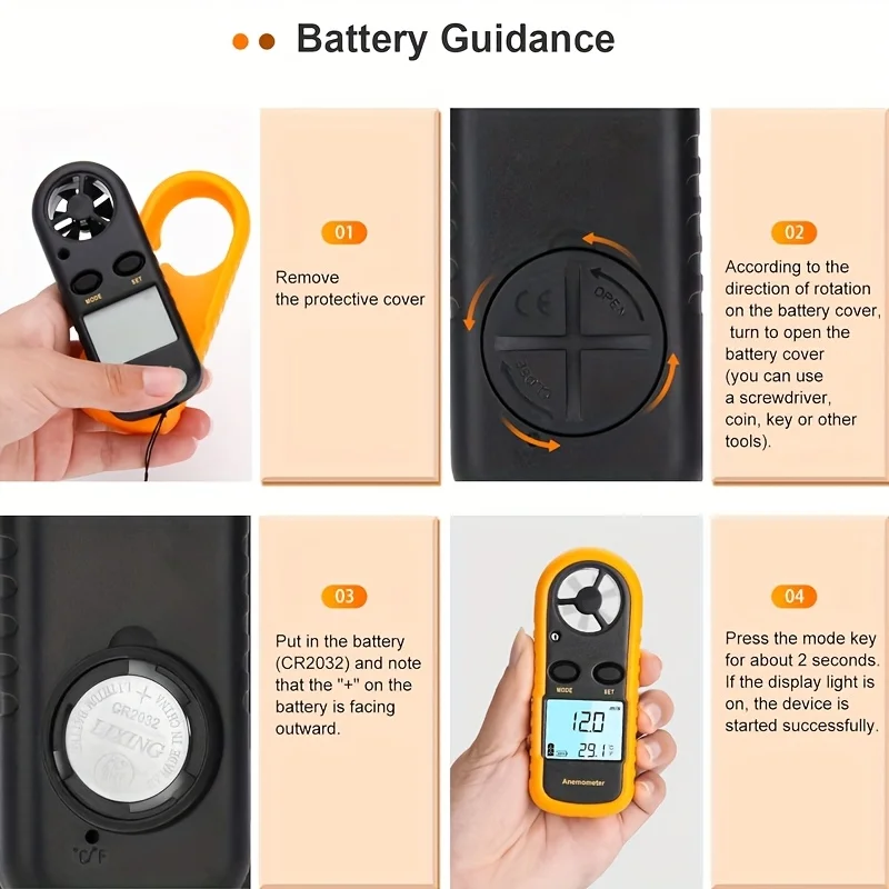 Anemometer, Mini Anemometer, Air Temperature Measurement, Portable
