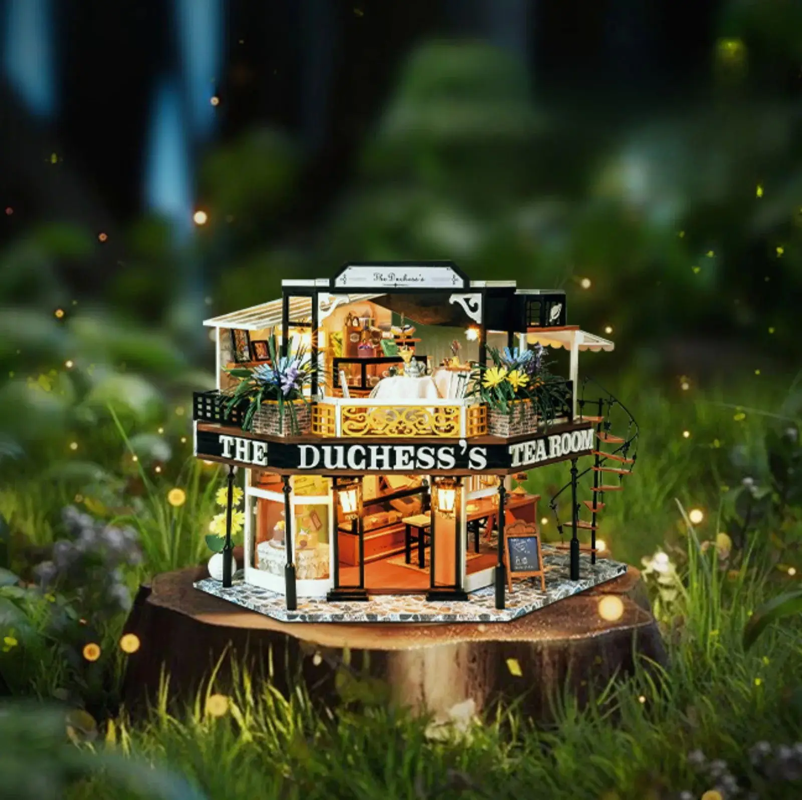 

DIY 3D Tea House Puzzle Duchess Model With LED Lights Creative Handmade Assembly Kit Valentine Birthday Gift For Her