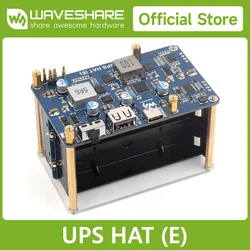 Waveshare UPS HAT (E) dla Raspberry Pi, obsługuje baterie 4×21700 Li (nie w zestawie), dwukierunkowe szybkie ładowanie, Pogo Pins