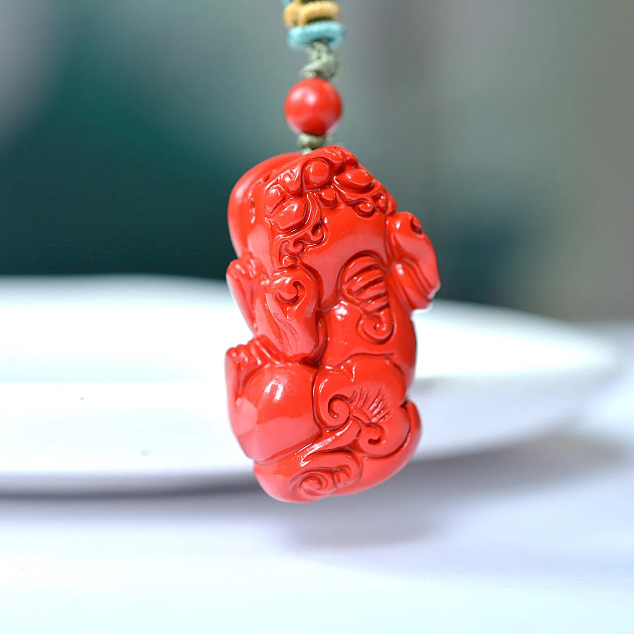 

Exquisite cinnabar PI Xiu pendant, energy stone wealth-attracting pendant, a gift for family
