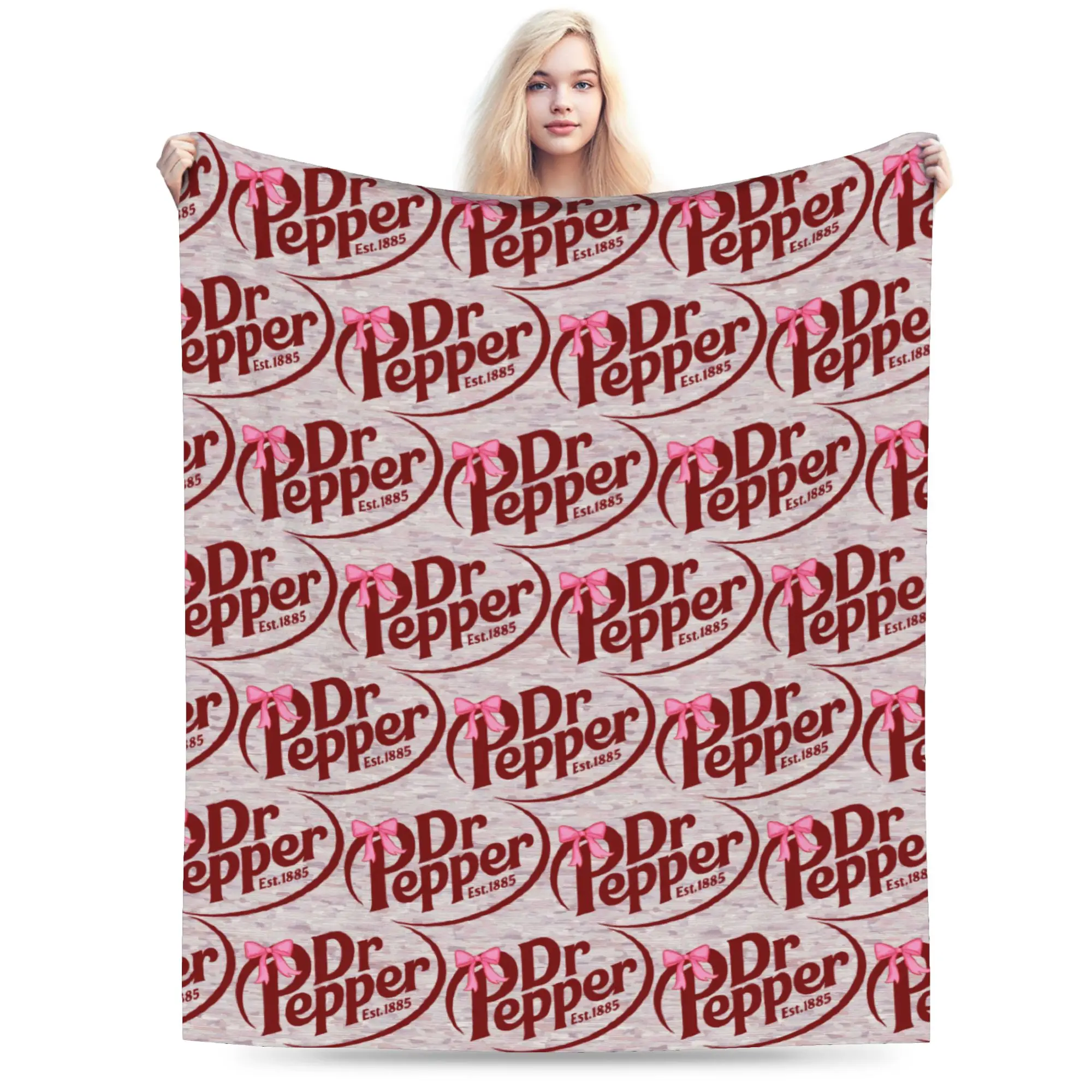 Custom Ultra-Soft Fleece Unique Peppers Print Throw Blanket Warm Flannel Dr. Soda Est Blankets for Bedding Travel Couch Quilt