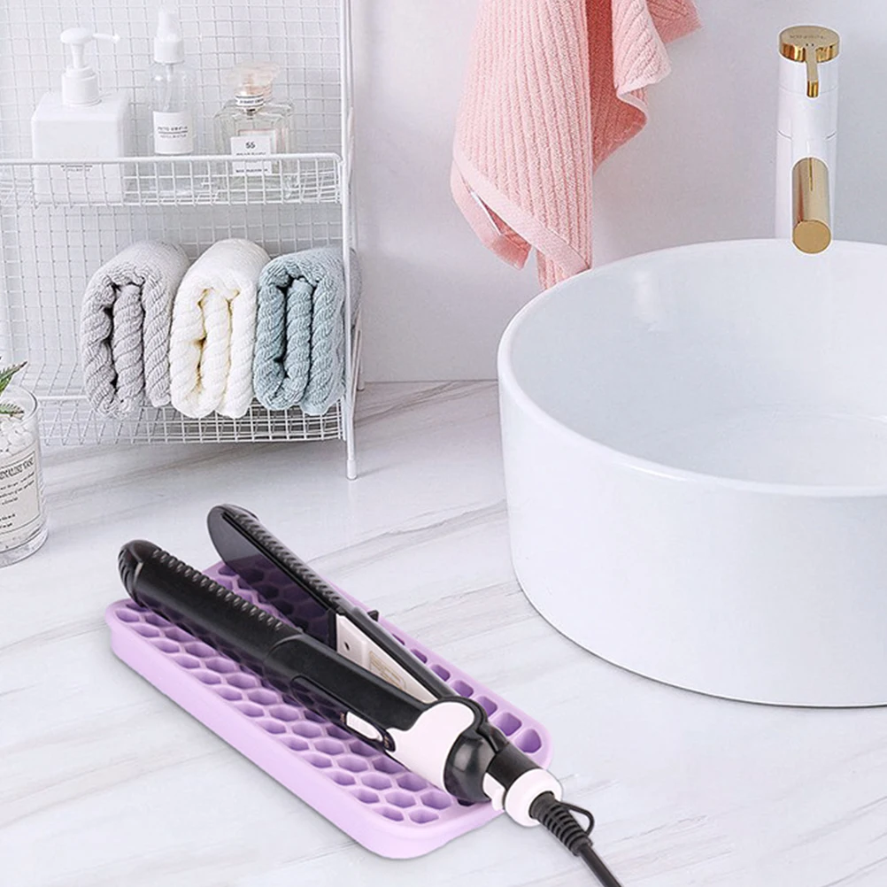 

2 шт. термостойкий силиконовый коврик, нескользящий утюг, держатель для щипцов для завивки волос, инструмент для выпрямления волос, протектор, держатель палочки для завивки волос