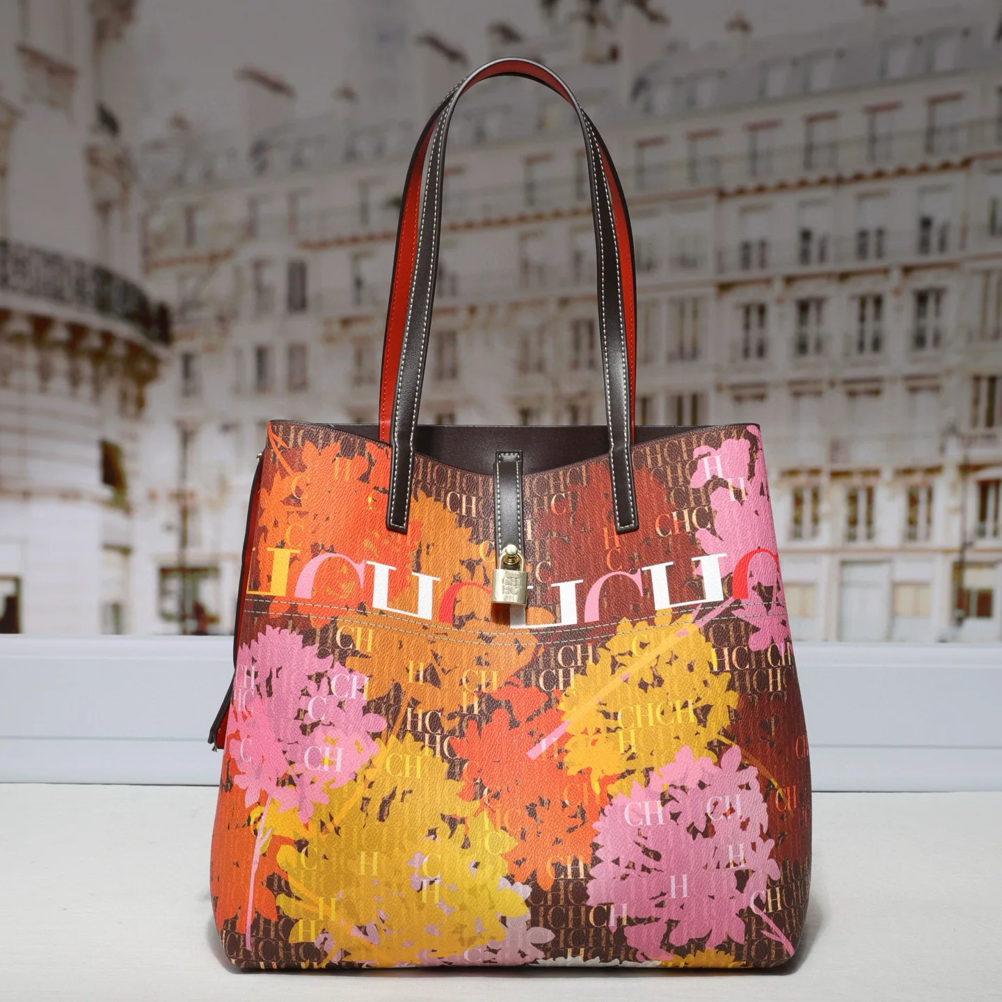 

2026 CHHC Women's Printing Shoulder Bag Large Capacity Canvas Tote Handbag Fashion Street Style Carryall Purse