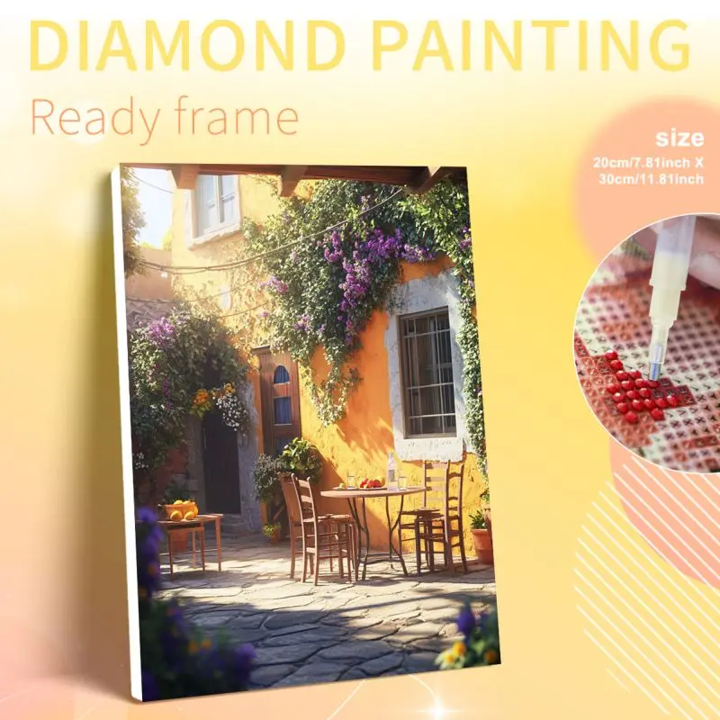 

PhotoCustom Framed Courtyard Diamond Painting Kits Home Wall Art Decor Diy Adult Crafts Kits Landscape Full Round/Square Abstrac