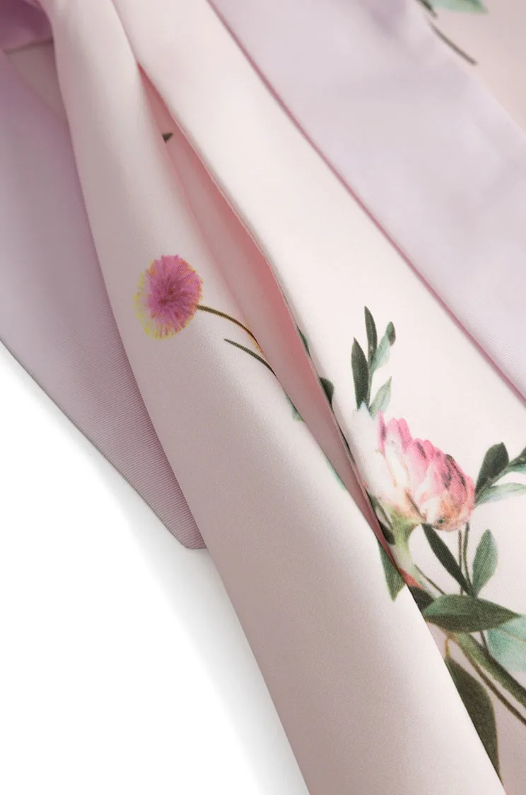 Briti Sle Fre Print Abnehmen Sommer Frühling rund Ne Svel Taille Knoten Dr Weste Dr Floral Streetwear