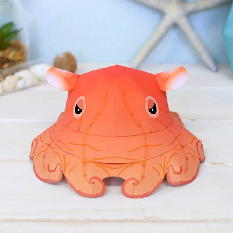 Flapjack Octopus Folding Origami Art Mini Cute 3D Paper Model Papercraft Animal DIY Kids Adult Handmade Craft Toys QD-255