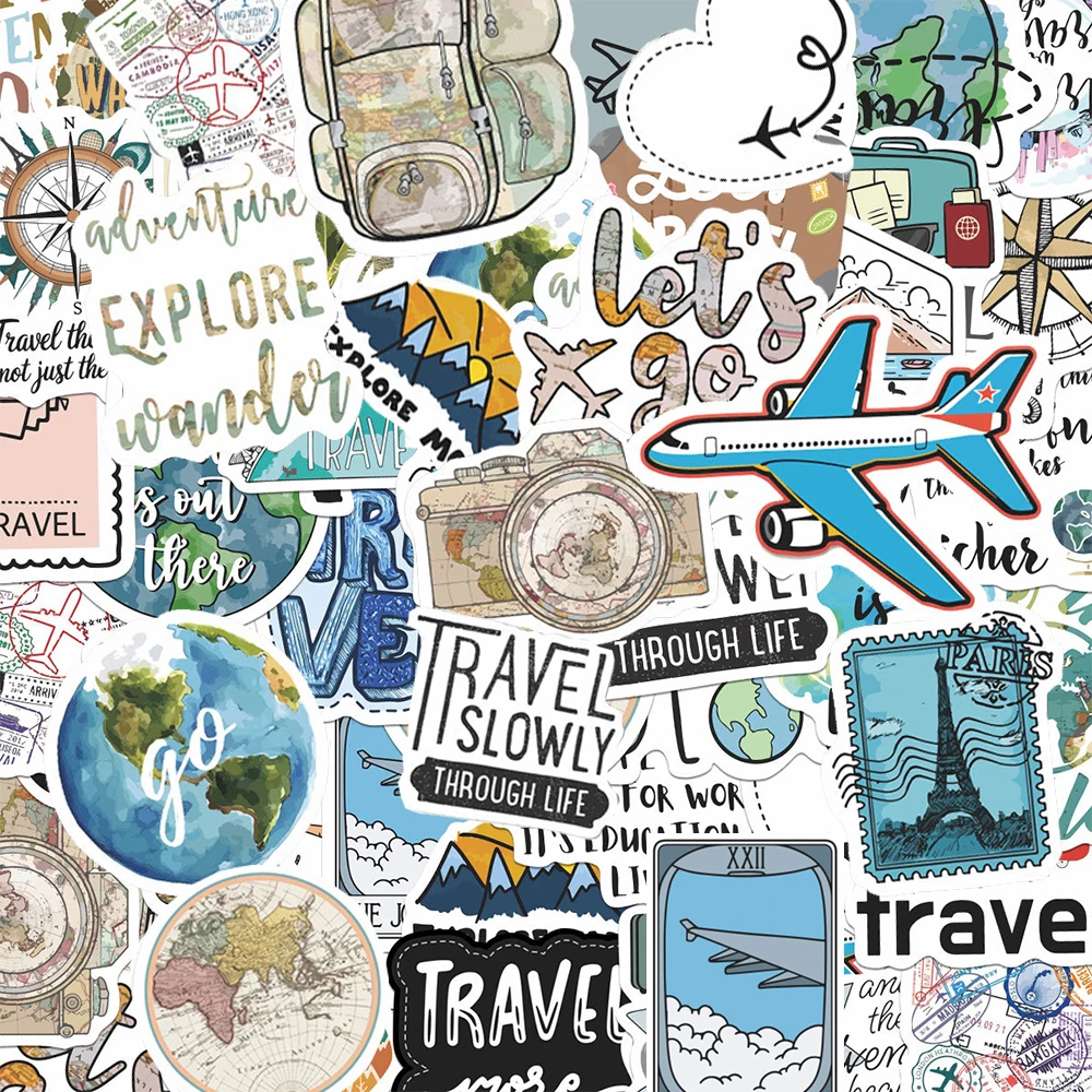 10/30/50 Stück Outdoor-Reise Cartoon-Aufkleber Ästhetische Graffiti-Sticker DIY Gepäck Koffer Tagebuch Urlaub Ferien Aufkleber-Set