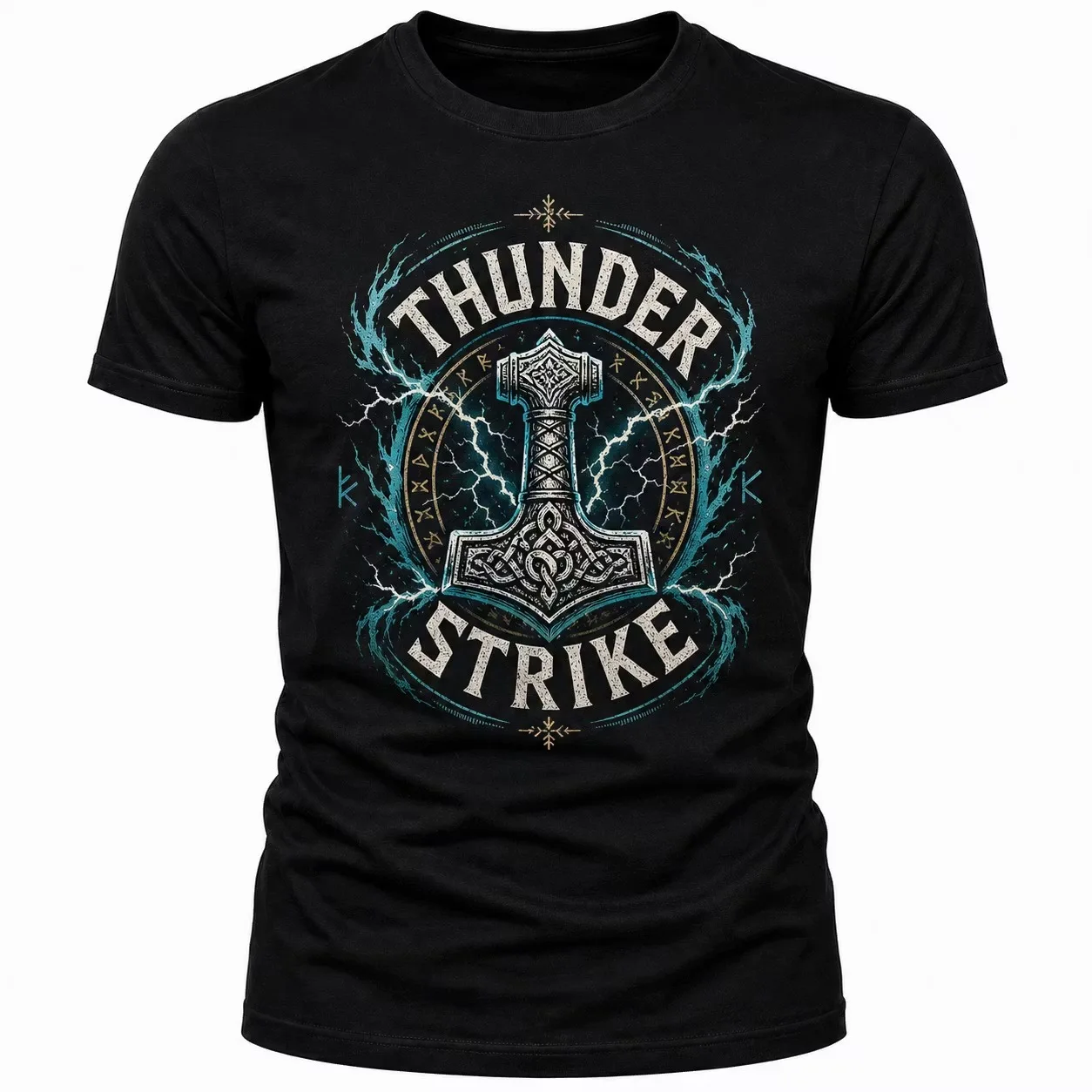 Norse Mythology Raven Warrior 3D-Printed Men's Oversized Crew-Neck T-Shirt—Quick-Dry Breathable Streetwear Top