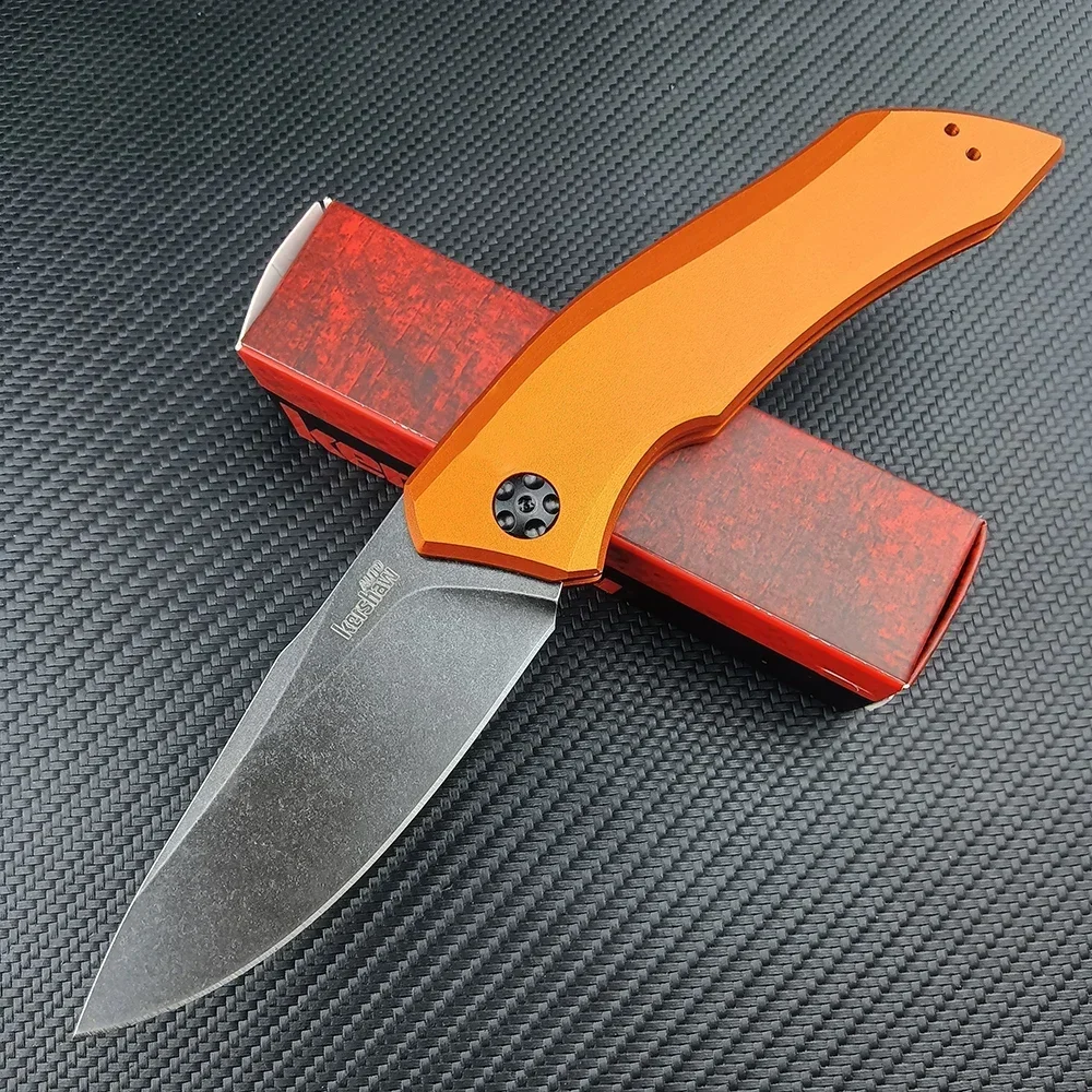 KS 7100 Launch 1 Tactical Folding Knife 9Cr13Mov Stonewash Blade Aluminum Handle Pocket Knife EDC Men\'s Camping Hunting Tools