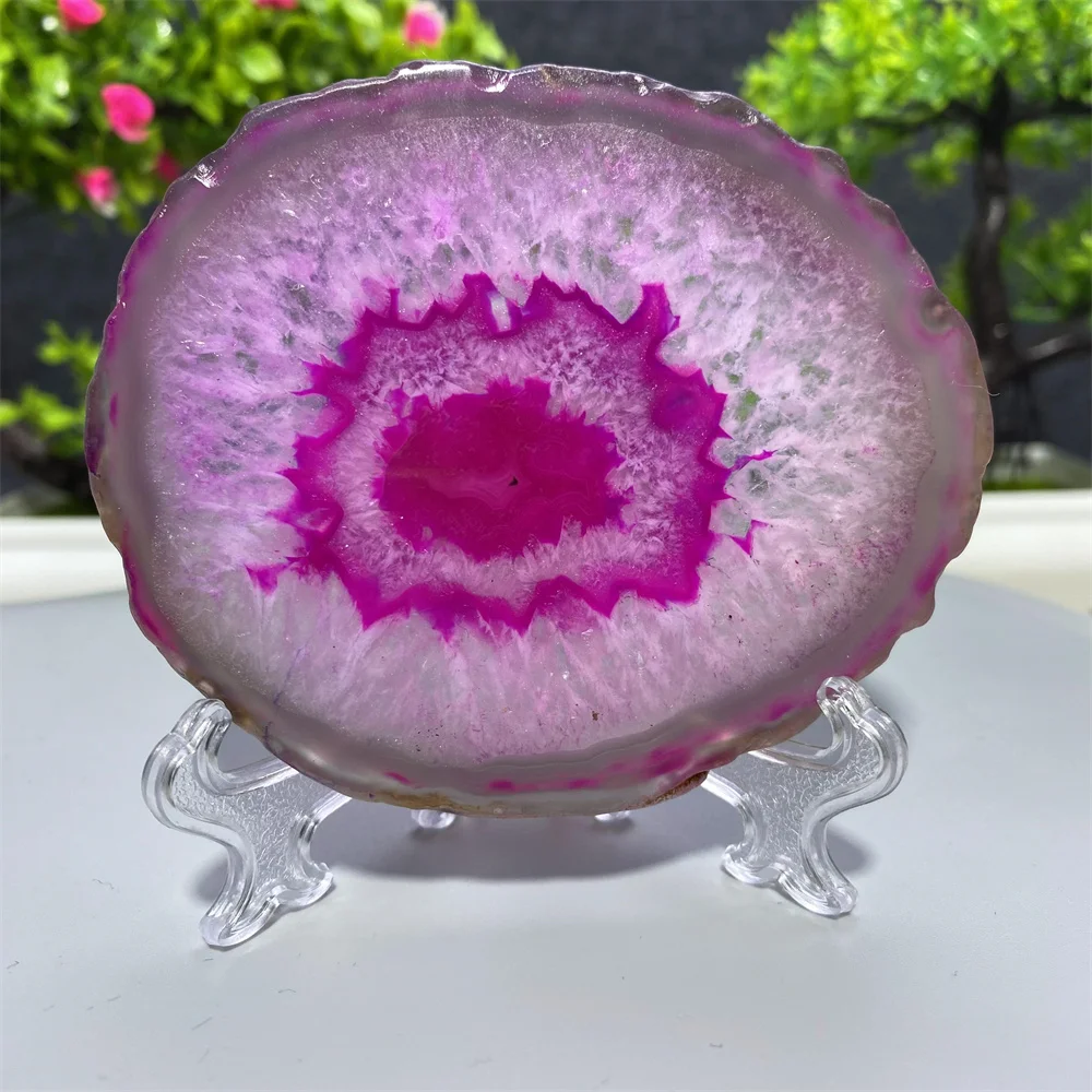 Natural Stone Colored Agate crystal Sheet Coasters Cup Base Mineral Reiki Healing For Home Decoration Mineral Gift