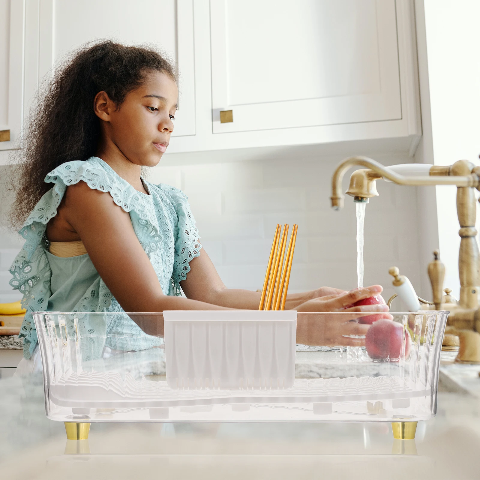 

Drain Rack Cutlery Holder Dish Drainers Kitchen Counter Organizer Dry Strainer The Pet Drying for Dishes Dryer Racks