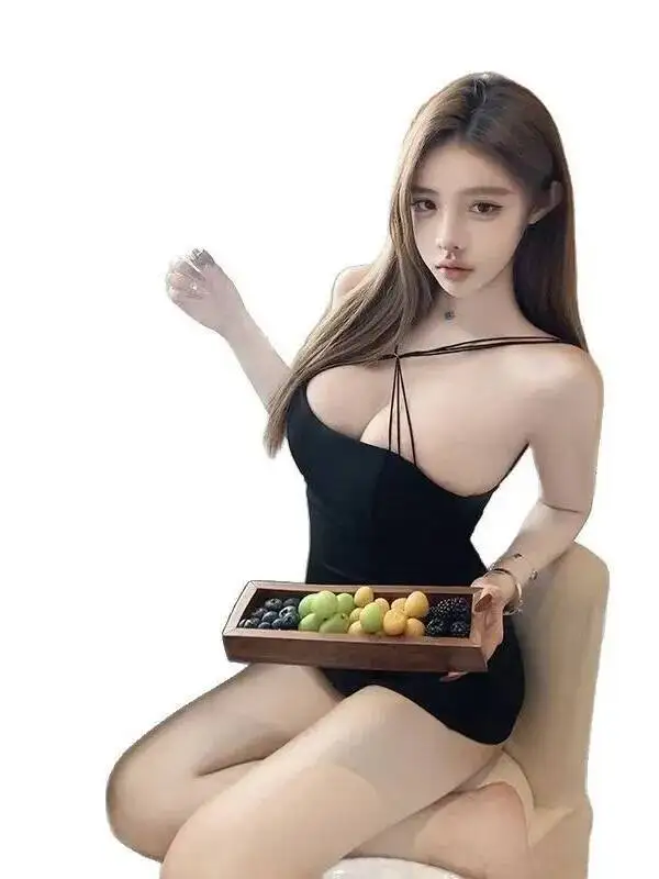 Vestido ajustado sexi de secretaria, encantador, de gama alta, puro deseo, divertido, con tirantes, vestido juguetón, hora de la cama del estado de ánimo, vestido elegante de seda helada 81YK