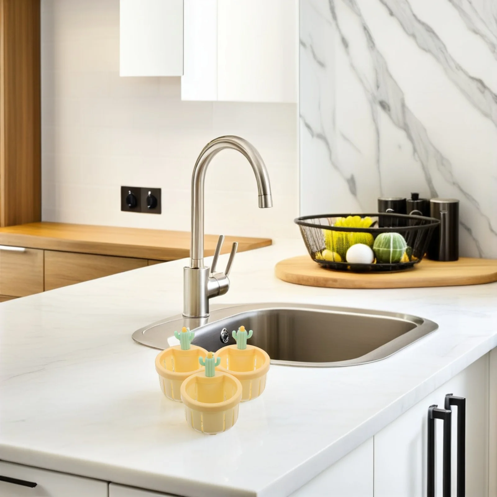 

5pcs Cactus Shape Kitchen Sink Strainer Drain Basket Food Waste Catcher Filter Net For Home Kitchen, Sink Filter Strainer