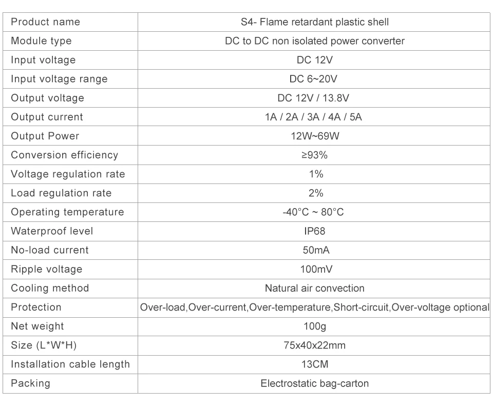 12V auf 12V Spannungsstabilisator 12V13.8V Fahrzeugmontierter Spannungsstabilisator Automatisches Aufwärts- und Abwärtsmodul 6V-20V auf 12V13 – Detail 2