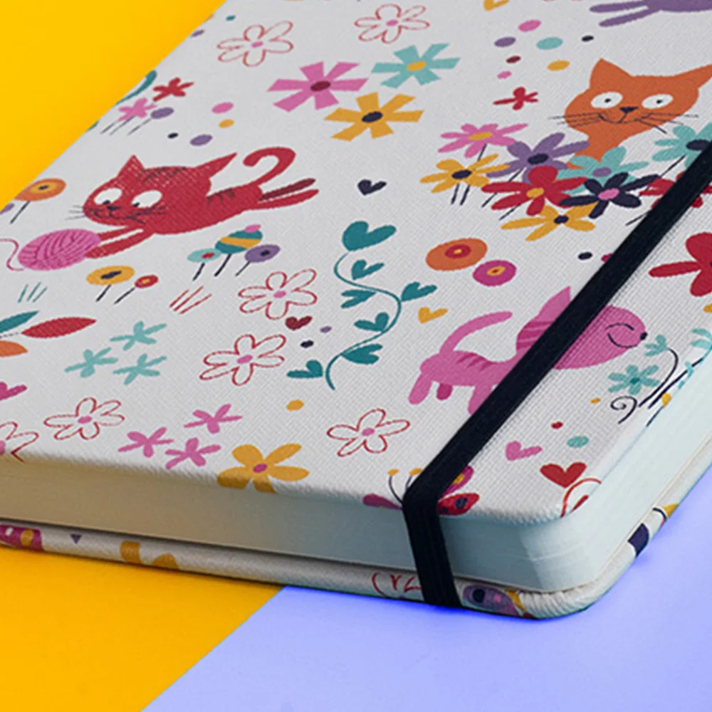 Bullet Dotted Notebooks a5 Cartoon cute Cat portable diary Fresh simple printed portable hard cover Journal dotted notebook