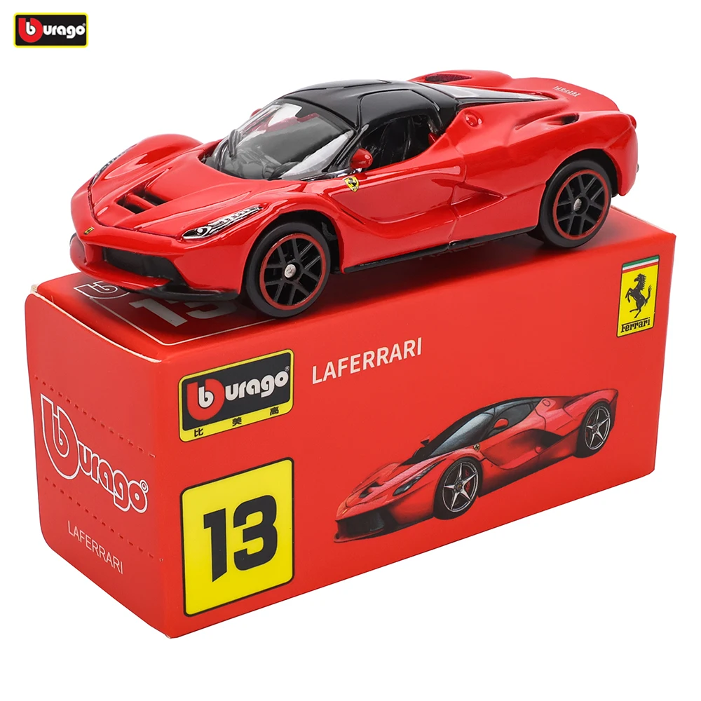 Bburago-Vários modelos da série Ferrari, modelo de fundição de carros, coleção de brinquedos em pequena escala, 488 458 ENZO F40 599 F12, 1:64