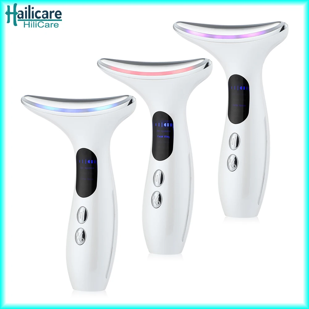 Face Neck Lift Beauty Device EMS Facial Massager LED Double Chin Remover Skin Rejuvenation Tightening Anti Wrinkle