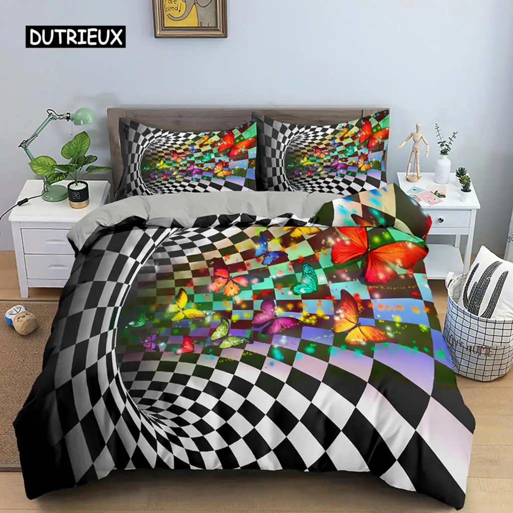 

Psychedelic Swirl Duvet Cover Geometry For Kids Adults Fractal Art Comforter Cover Abstract Artwork Bedding Set Bedroom Decor