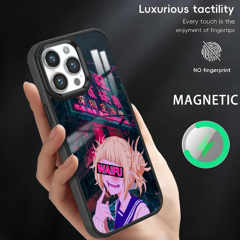 

H-Himiko Toga Hero A-Academia Phone Case For iPhone 16 15 14 13 12 11 Pro Max Plus Mini Magnetic Magsafe Wireless Charging Cover