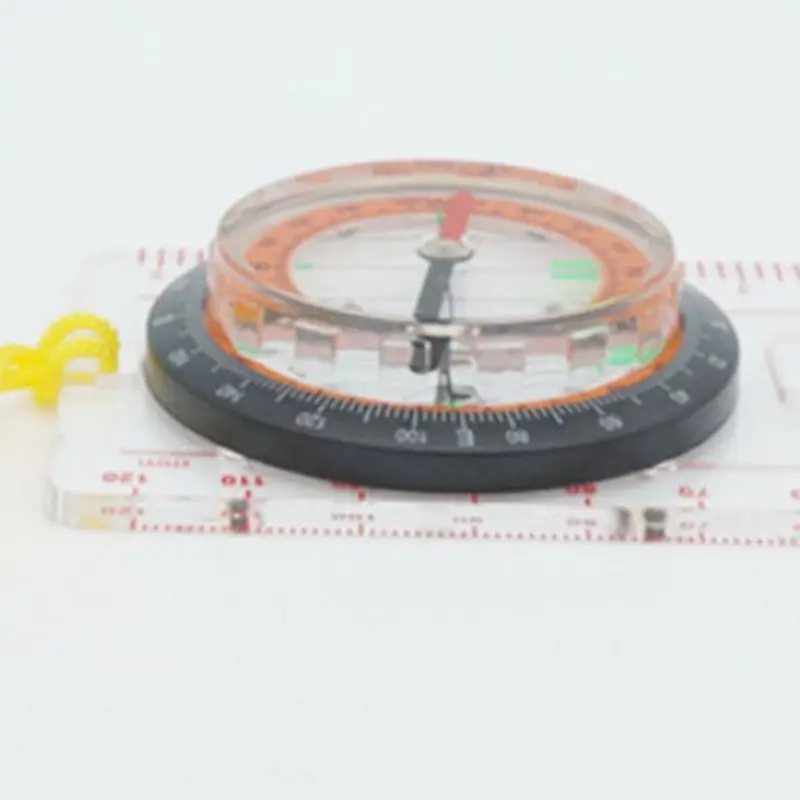 Baseplate Ruler Compass Map Scale Magnifier With Strap Camping Hiking OCOMP7198