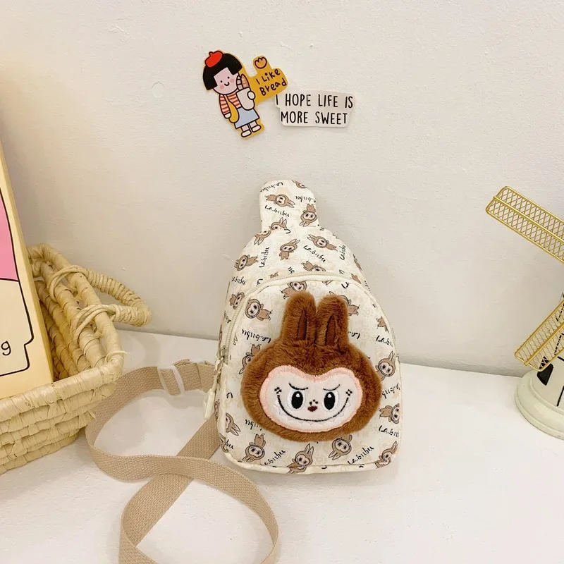 حقيبة ظهر كروس من القطيفة الكرتونية للأطفال مع تصميم حيوان لطيف وخفيفة الوزن وواسعة للاستخدام اليومي للسفر المدرسي