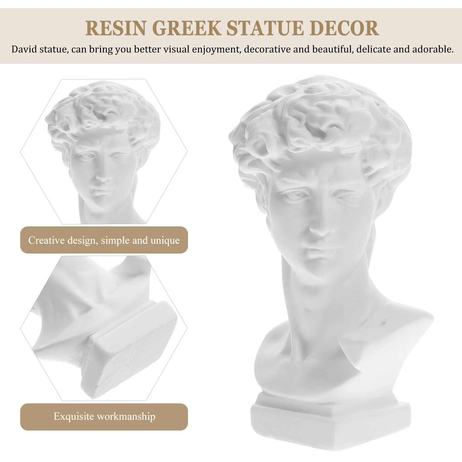 

1 Set Resin David Statue Sculpture Home Decor Ornament Lightweight Roman Column For Garden Desktop Decoration Craft