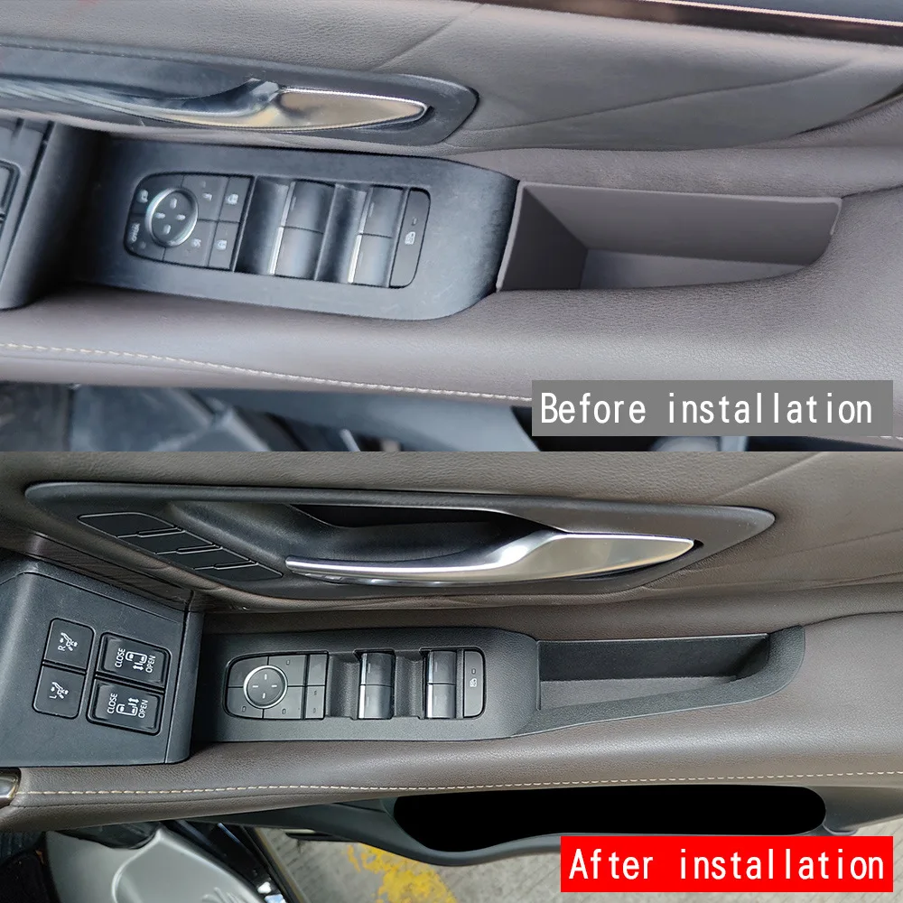 

LHD For Toyota Alphard 40 Series 2024 2025 Car Door Window Lift Switch Panel Silicone Pad Anti-scratch Door Handle Storage Box