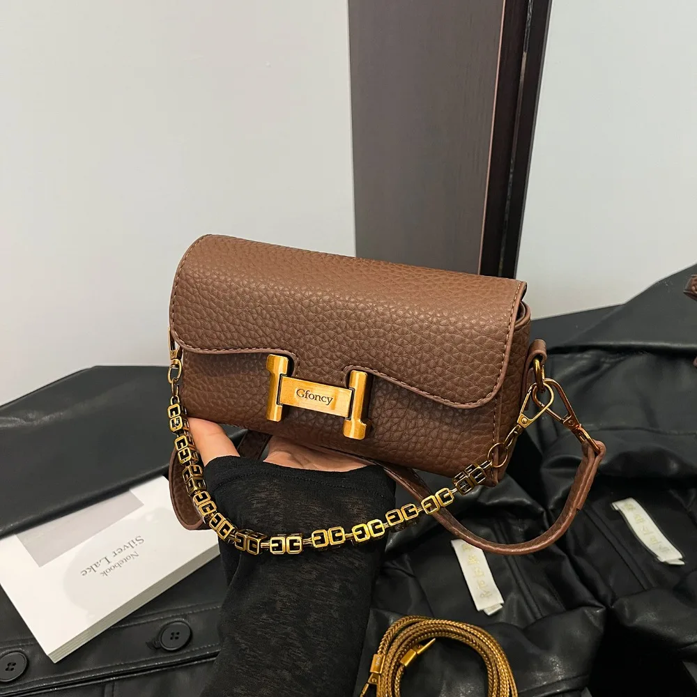 Versatile Bestseller Square Crossbody Bag Retro Handbag Korean Niche Single Shoulder Chain Underarm Bag High-End Women's Style