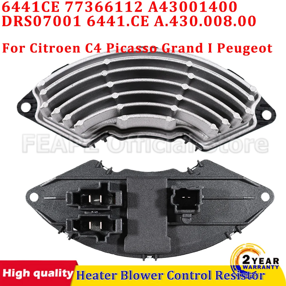 

For Citroen C4 Picasso Grand I Peugeot 6441CE 77366112 A43001400 Heater Blower Control Resistor DRS07001 6441.CE A.430.008.00