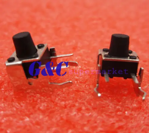 50Pcs  6x6x7mm Right Angle 2 Pin Momentary Tactile Tact Push Button Switch