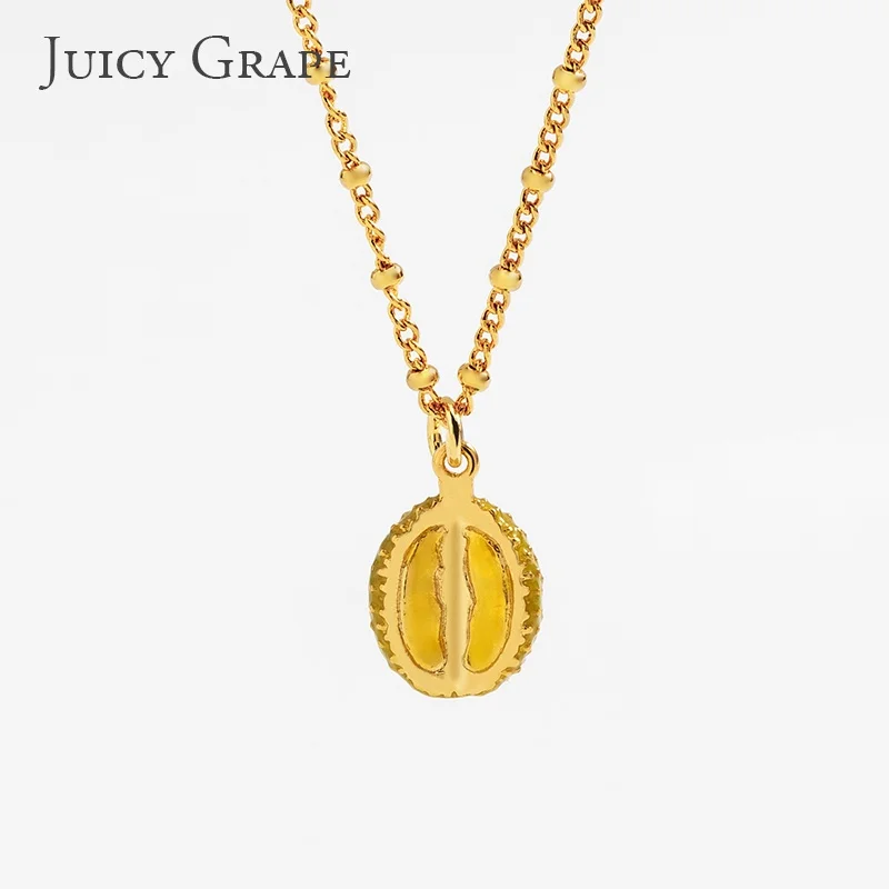 Juicy Grape Durian Necklace Handmade Enamel Necklace Novel and Fashionable Fruit Charm Necklace Birthday Present For Girl