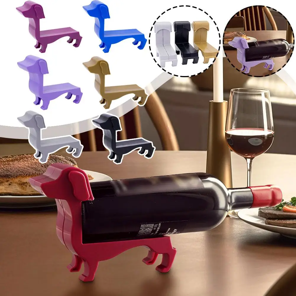 Creative Dachshund Wine Bottle Holder Kitchen Wine Storage Box Household Practical Decorative Sausage Dog Design Colors Availabl