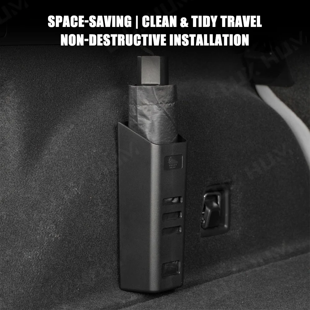 Car trunk umbrella holder with waterproof storage