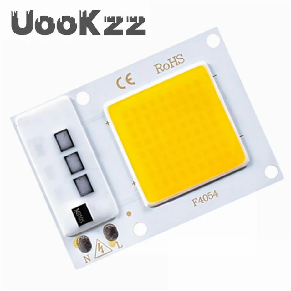 UooKzz LED COB 칩, 드라이버 없는 스마트 IC, 투광 조명용 LED 램프 비즈, DIY 매트릭스 조명, 10W, 20W, 30W, AC 220V, 110V