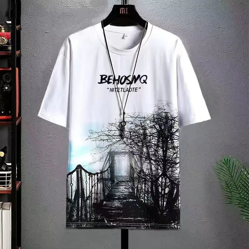 T-shirt for Men Hoodies Summer Men Clothing Cartoon Casual Harajuku Streetwear Print Hooded Top Short Sleeve Sweatshirts Men image 6