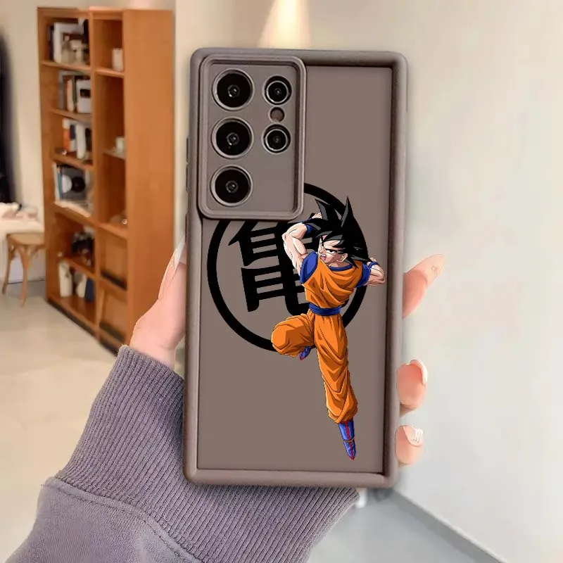 Casing HP Kartun Lucu D-Dragon Balls Goku Untuk Samsung Galaxy S25 S24 S23 S22 S21 S20 Ultra Plus FE 5G Eye Ladder