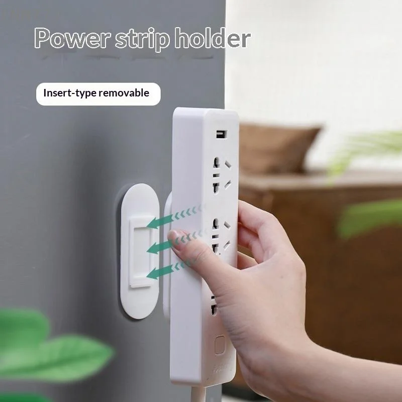 〔NN77〕2Pcs Adhesive Socket Holder Heavy Duty Cable Management System For WiFi Router Remote Control Stand Bracket〔W7〕