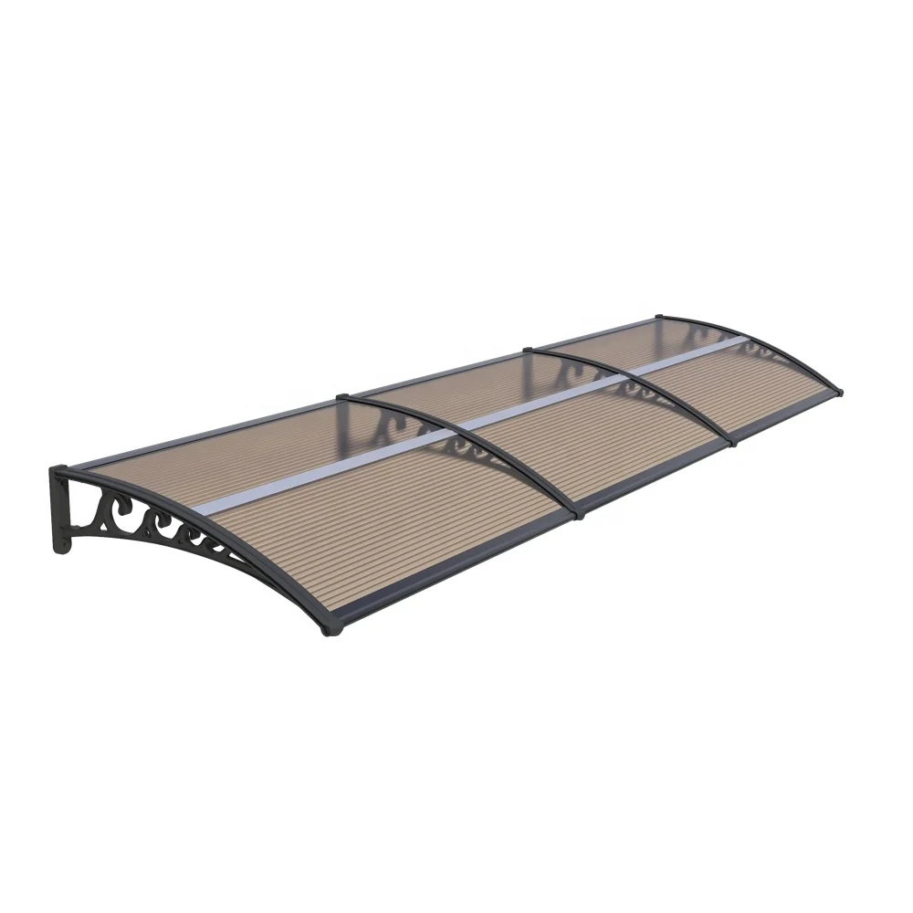 Hot Selling Canopy 190Cm X 100Cm Pc Brown Hollow Sheet Window Rain Protection Polycarbonate Awning