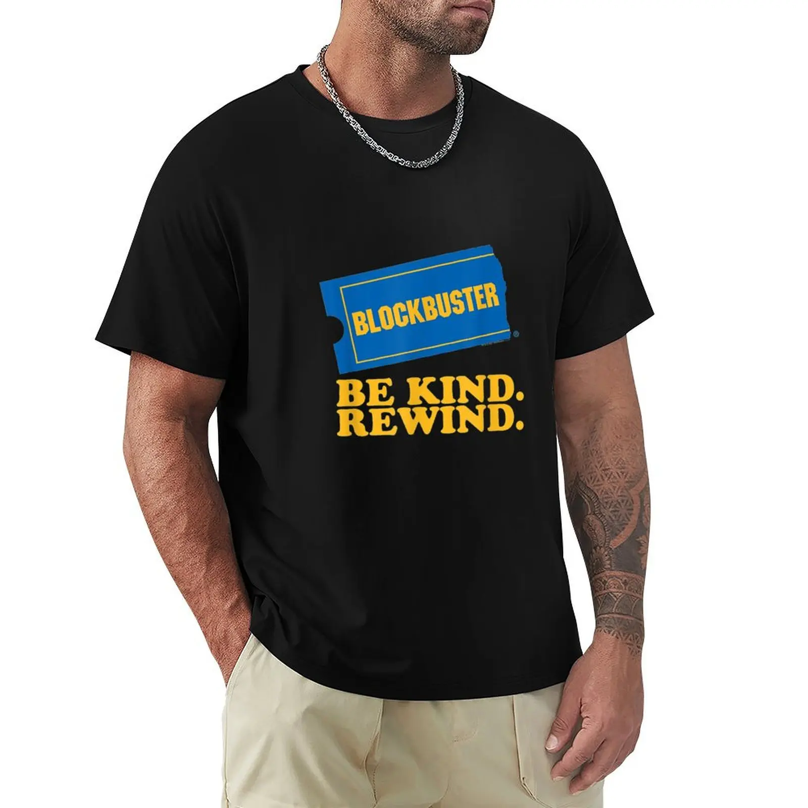 Blockbuster Be Kind Rewind T-Shirt Durable Work Wear T-Shirt