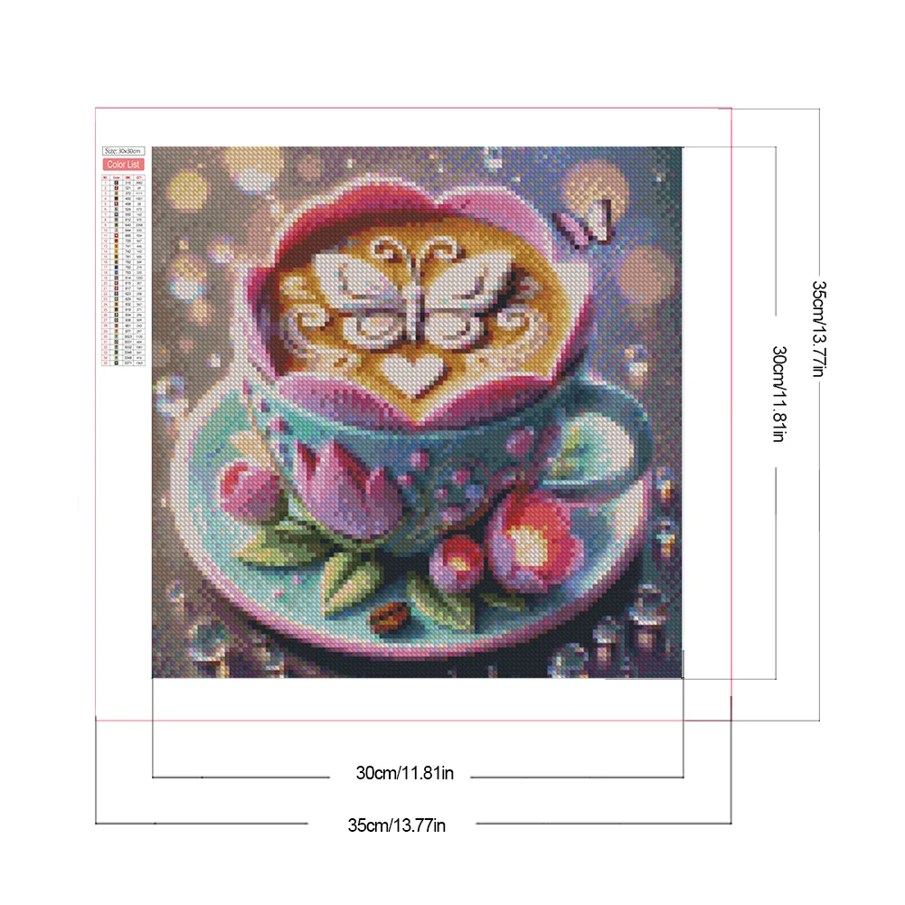 

Coffee Cup 5D DIY Full Drill Square Diamond Painting Kit for Home Decor 35x35cm