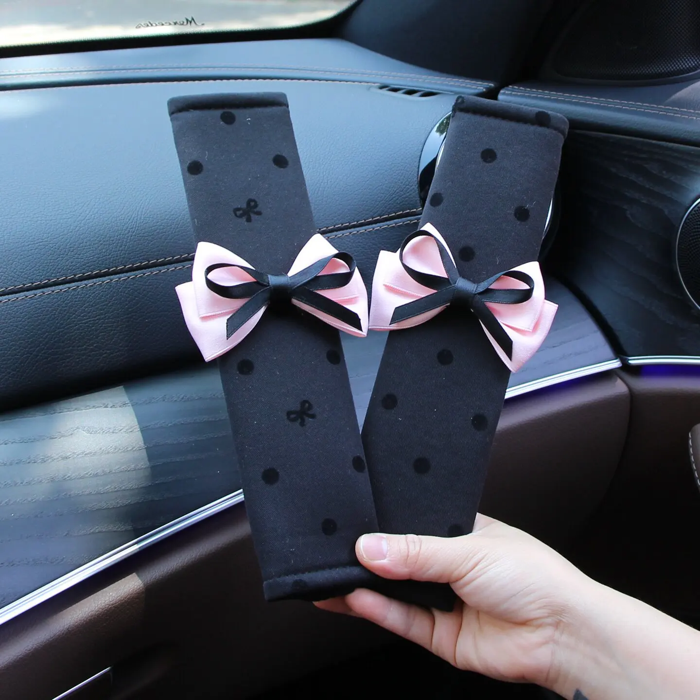 Cute Bow Car Comfortable Seat Belt Cover Seat Belt Shoulder Pad Auto Interior Shoulder Seat Belt Decor Protector Cover